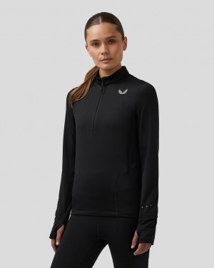 Castore Active Long Sleeve Half Zip Midlayer Top Czarne | OWLXQAD-21