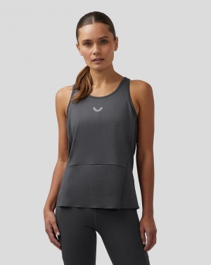 Castore Apex Lightweight Panelled Tank Top Gunmetal | KBNGFMY-79