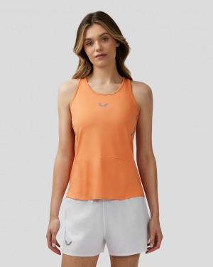 Castore Apex Lightweight Panelled Tank Top Pomarańczowe | OWHUTRG-56