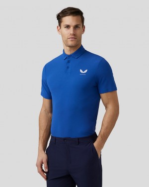 Castore Golf Essential Polo Królewski Niebieski Niebieskie | YMGQITN-87